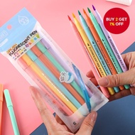 New soft head highlighter pen set, marker pens for office stationery supplies, student paintbrushes,