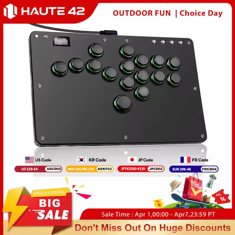 Haute42 R16 Button Rim Leverless Hitbox Controller Stickless Arcade Stick Controller For PC/ PS4/PS5
