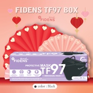 FIDENS MASK ฟิเดนส์ หน้ากากอนามัยทางการแพทย์ 3 มิติ รุ่น TF97 PROTECTIVE MASK (3PLY) (1กล่อง25 ชิ้น)สีดำ2189