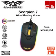 Armaggeddon Scorpion 7 Wired 12800 CPI RGB Gaming Mouse  5 Button Macroable Mice