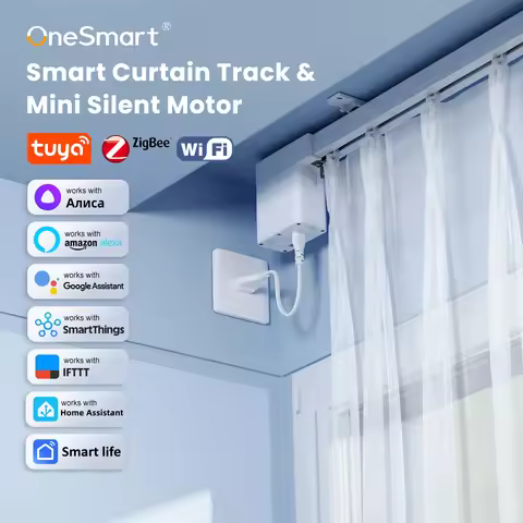 OneSmart Tuya Wifi Zigbee Mini Electric Smart Curtains Motor Rail Track Rod System Support Google As