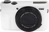 Easy Hood G7X Mark II Case G7X Mark III Case G7X Camera Silicone Case,Soft Silicone Protective Cover for Canon Powershot G7X Mark III DSLR Camera(White)