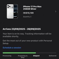 iPhone 17 Pro Max 256GB Silver 銀色 全...
