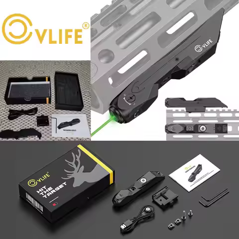 CVLIFE Green Laser Sight Compatible with M-Lok and Picatinny Rail Laser Sight with Magnetic Recharge