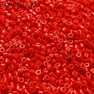 10gs Cylinder Seed Beads Opaque Colours Luster Uniform Size Red 2x1.5mm Hole: 0.8mm 888pcs/10g