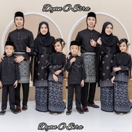 SET FAMILY/SET SEDONDON RAYA 2023 BAJU KURUNG BAJU MELAYU WARNA HITAM/BLACK
