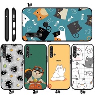 Case for Huawei Nova 2 Lite 7 SE Y6 Y7 Prime P Smart S Z LIC21 Cat Cartoon