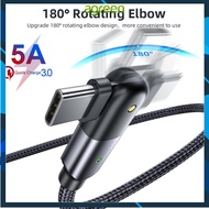 Agreen 5A Fast Charger Cable 180 Degree Rotate LED Cable Micro Usb Cable Type-C Fast Charging Cable 