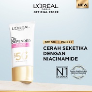 LOreal Paris UV Defender Serum Protector Sunscreen Glow Up Daily Sunscreen SPF 50+ PA++++ Cerah Seke