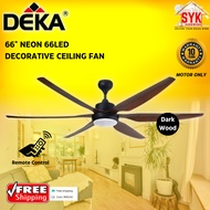 SYK Free Shipping Deka Neon 66 Inch LED Ceiling Fan 6 Blade Fan Electric Remote Control Fan Kipas Ce