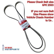 FAN BELT 6PK 2503 = Grand Carnival (2017-2021) / Santafe CM (2010-2012) #252122F020