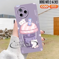 HP Silicone Infinity Note 12 4G 2023hp - Note 12 pro 4G 2023 cute boba motif all Types of Mobile Pho