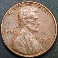 one cent 1975 koin Amerika coin error