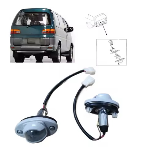 2 Pieces Space Gear Tailgate License Plate Light for L400 Delica License Lamp for L400 Rear Lincense