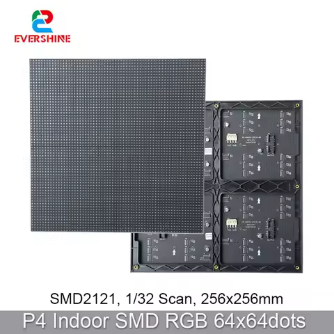 Indoor LED Full Color Module Display P4 256x256mm SMD2121 Light 64x64pixel RGB 3In1 LED Matrix Scree