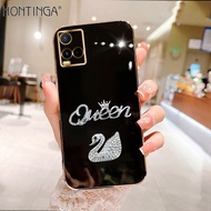 Hontinga Ốp Lưng Cho Vivo T1X T1 Pro 5G T1 5G S1 Pro V15 Pro Ốp Lưng Điện Thoại Vuông TPU Mềm Chrome