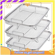 【W】3Piece Air Fryer Basket Air Fryer Tray Wire Rack for Oven,
