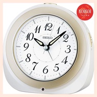 Seiko Clock, Radio Wave, Alarm Clock, White Pearl, 128×135×82mm KR336W