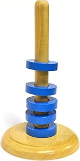 EISCO PH0797A Labs Floating Ring Magnet Set with Wooden Base - 5 Magnets, 5.9" Height