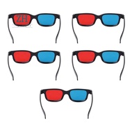 5Pcs Black Frame Red Blue 3D Glasses 3D Dimensional Home Theater Glasses for Dimensional Anaglyph Mo