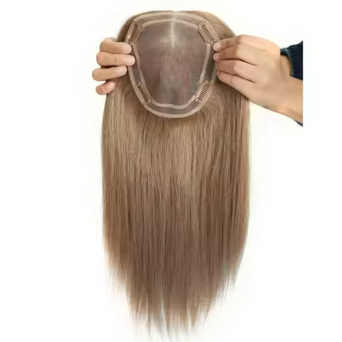 TUW09VR 5.5x6" Mono Topper Wig - Chinese Virgin Human Hair 100% Natural Hair Toppers for Women Hair 