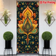 1pc, 2d flat printing Elegant Door Banner 70.9x 35.4in party banner Floral Ornament Design Versatile
