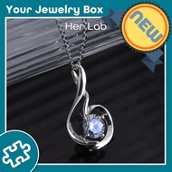 Her Lab Jewelry | สร้อยคอเพชรผู้หญิงสีเงินสเตอร์ลิง S925 80คะแนนจี้รูปหงส์คลาสสิกสร้อยคอจี้เพชรแบบนุ