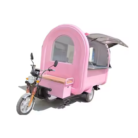 Electric 4 wheels mobile ice cream food cart street fast food vending truck