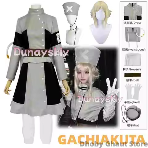 Anime Gachiakuta Eishia Stilza Cosplay Costume Dress Hat Waist Bag Belt Uniform For Women Girls Men 
