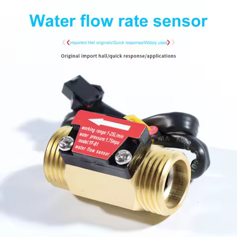 YF-B1 G1/2 Water Flow Sensor Hall Sensor Switch Industrial Flowmeter Water Flow Sensor DC5-18V 1-25L