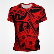 3D Print USD U.S. Dollar Dollar Bills Money T Shirt For Men Short Sleeve Streetwear Graphic Tee Shir
