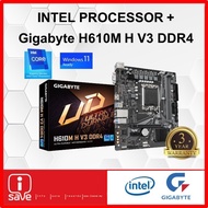 Gigabyte H610M H V3  DDR4 H610 LGA1700 Motherboard + Intel 12TH GEN PENTIUM / CORE I3 / I5  CPU COMB