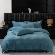 Four-Piece Set of Bed Sheets Enjoy Time Volvo Thickened Warmth Fleece New Style 2025 Crystal 1.5m Fl