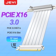 JEYI PCIE 4.0 Riser Cable 90 Degree PCIe 3.0/4.0 x16 Extension Cable EMI Shielded GPU Extension for