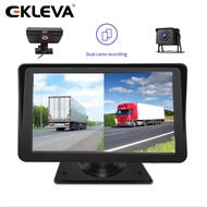 EKLEVA แผงหน้าปัดรถยนต์รถบรรทุก7นิ้ว DVRs กล้องคู่ AHD 1080P สำหรับรถบัสรถโรงเรียนรถบรรทุกขนาดใหญ่แล
