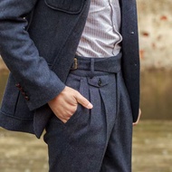 【Available】Vintage Gurkha Pants Men England Style High Waist Smart Casual Straight Trousers  Winter 