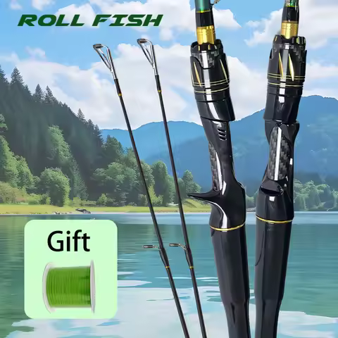 ROLLFISH M/MH Power 2 Tips Carbon Fiber Spinning Casting Fishing Rod Design for Fresh/Saltwater Fish