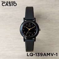 นาฬิกา casio เพศหญิง LQ-142-7B นาฬิกาสีดำขนาดเล็ก การตรวจสอบนักเรียน สี่เหลี่ยมเล็ก ๆ ที่เรียบง่าย น