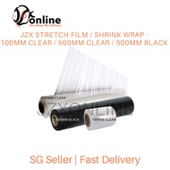JZX Stretch Film / Shrink Wrap - 100mm Clear / 500mm Clear / 500mm Black