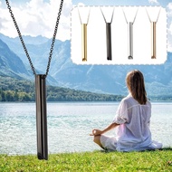 Stainless Steel Anxiety Relief Meditation Calming Necklace Breathing Relax Brain Necklace F2b1