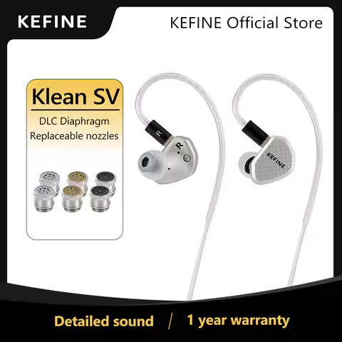 KEFINE Klean SV 10mm DLC Diaphragm Dynamic Driver Hifi Wired IEM Earphones with Metal Housing & Deta