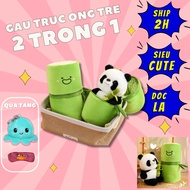 Panda stuffed animal in bamboo tube 2 in 1 - Size from 25cm to 50cm - Cute and soft stuffed panda gi