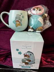 mofusand Sanrio 水怪 貓馬克杯+絨毛吊飾