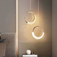 Light Luxury Bedside Hanging Bedroom Light Long Line Modern Minimalist Hanging Line Lamp Net Red Moon Wall Light Bulb Be