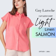 Guy Laroche เสื้อเชิ๊ตผู้หญิง ไลท์ ลินิน แขนล้ำ สีส้มแซลมอน (G9T3OR)