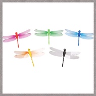 [M G L O] 5Pcs 8cm 3D Artificial Dragonflies Fridge Magnet for Home Christmas Wedding Decoration, Co