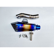 Sale! สลิปออน งานแสตนเลส สำหรับ CBR250 CBR300 CB300F พร้อมปลายท่อ Akapovic Shorty มีหู งานดีมาก