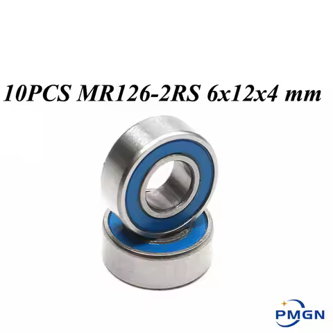 10PCS ABEC-5 MR126-2RS MR126 2RS MR126 RS MR126RS 6x12x4 mm Blue rubber sealed miniature High qualit