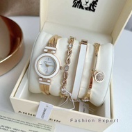 ✨ของแท้100%✨ นาฬิกาข้อมือ Anne Klein Women's Premium Gold Watch and Bracelet Set AK3284