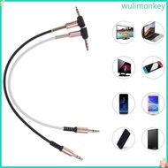WU 25cm 9 84 3 5mm Male to Male  Cord 90 Degree Extension Line AUX Cable Wire